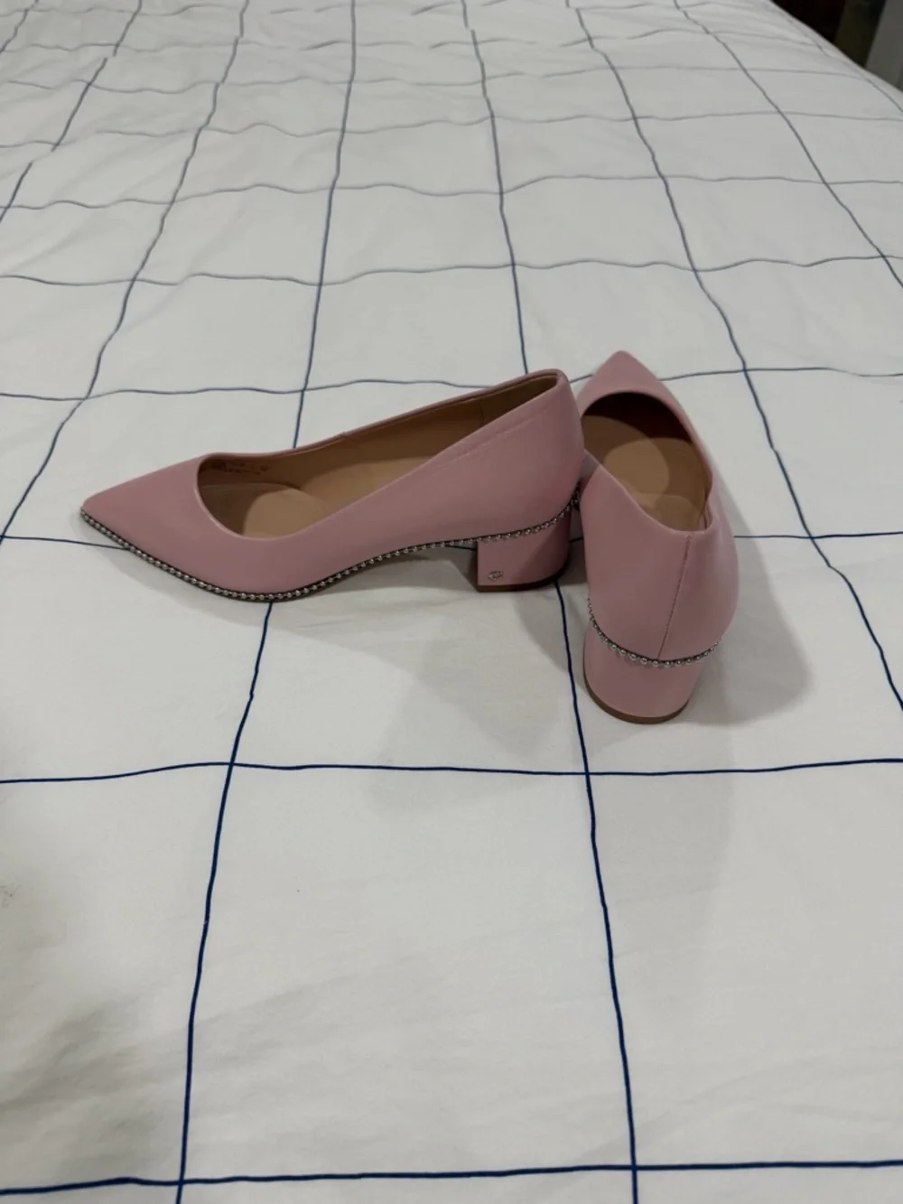 Coach Dusty Pink Pointed-Toe Leather Flats - Picture 2 of 3